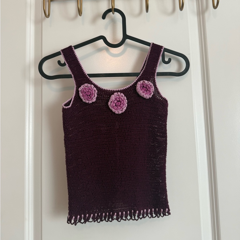 Kids Purple crochet tank top